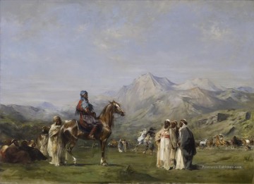 Eugène Fromentin Un campement dans l’Atlas Montagnes Walters Arabes Peinture à l'huile
